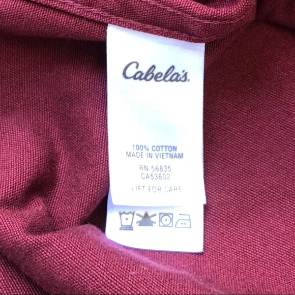 CABELA’S Cotton button down Shirt burgundy - Picture 5 of 8